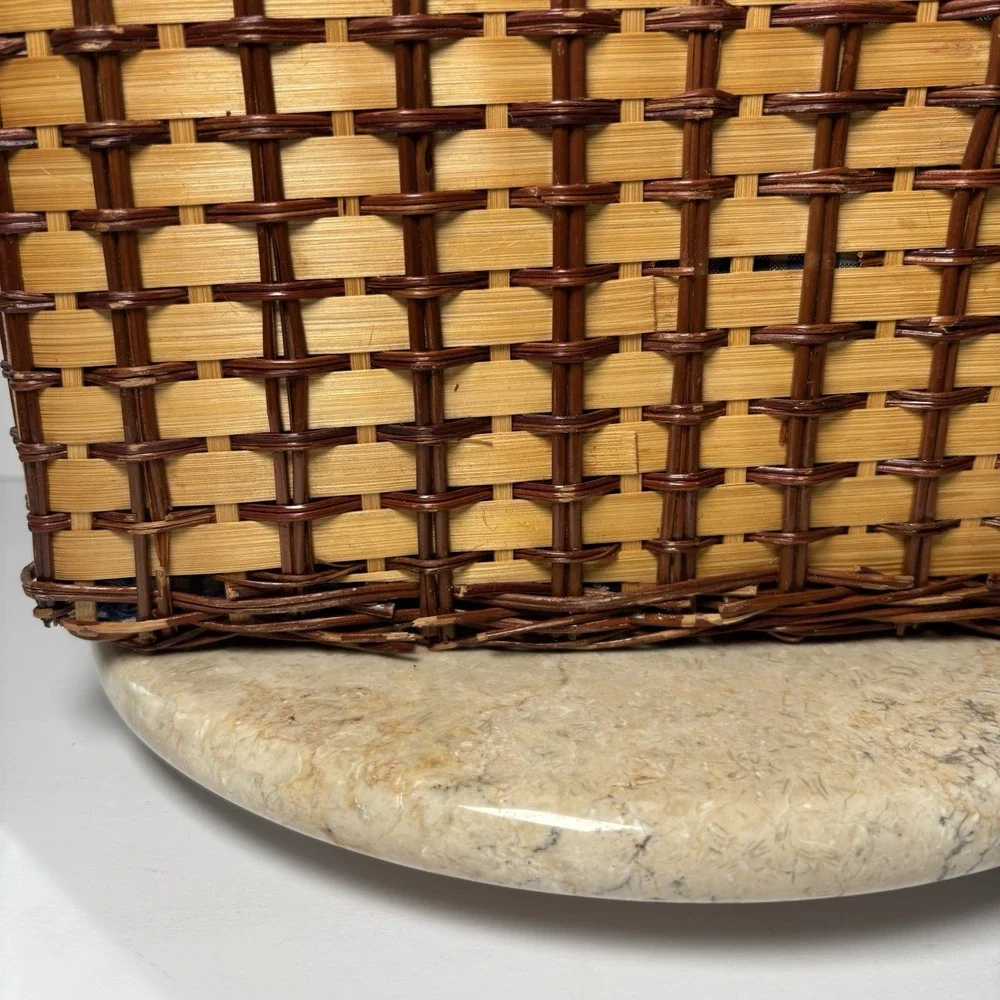 Pierre Cardin Polished Wicker Picnic Basket Vintage 1994  7.5 in x‎ 13 in